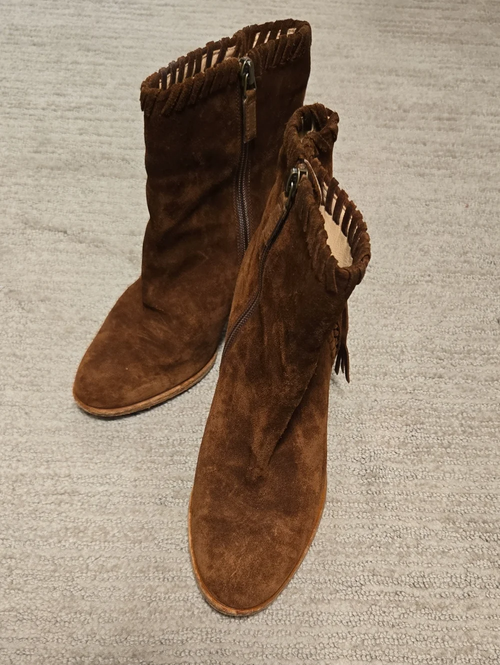 Vintage POLO Ralph Lauren Suede Fringe Booties